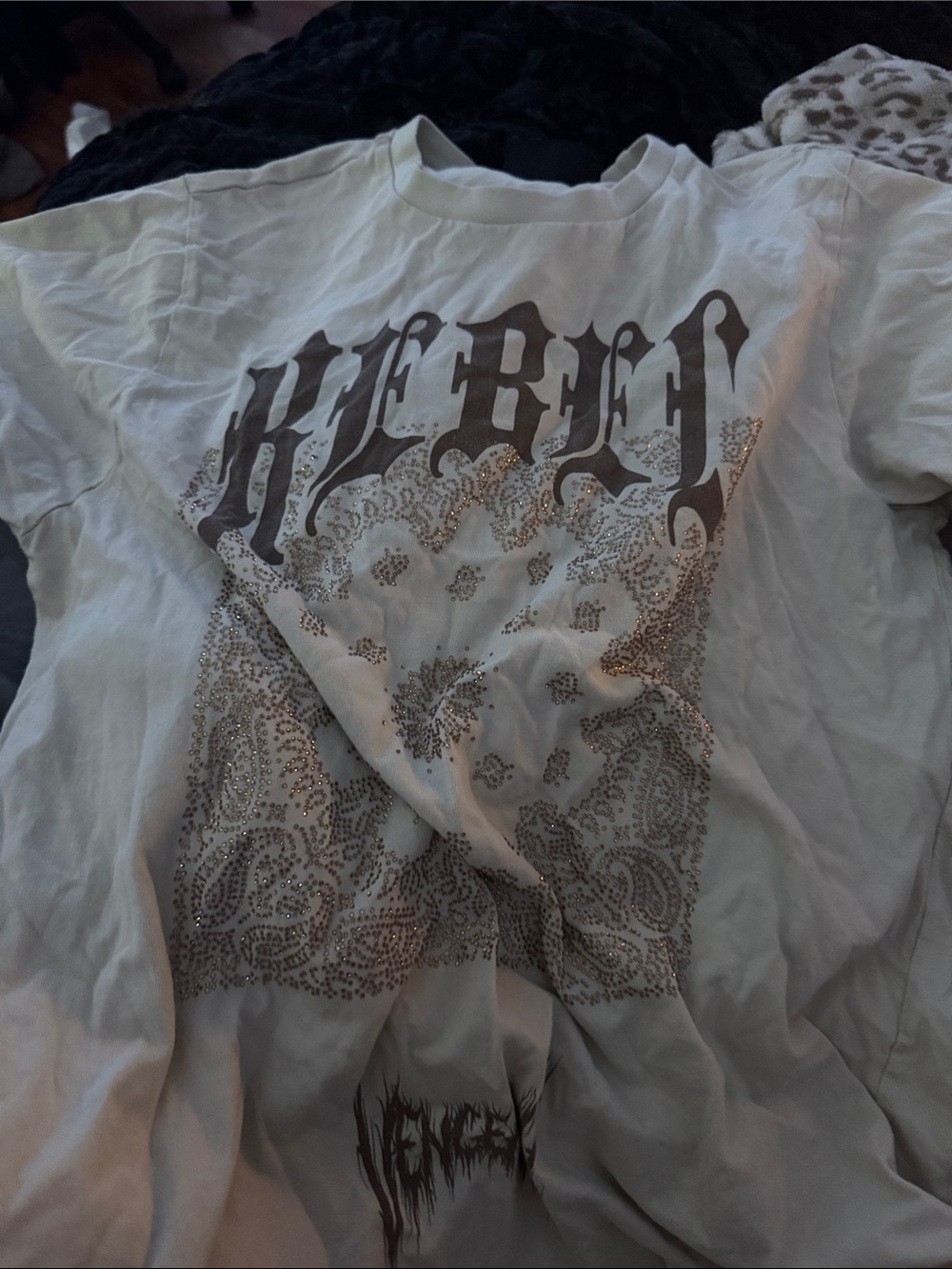 rebels Cream Graphic Tee with Black Print